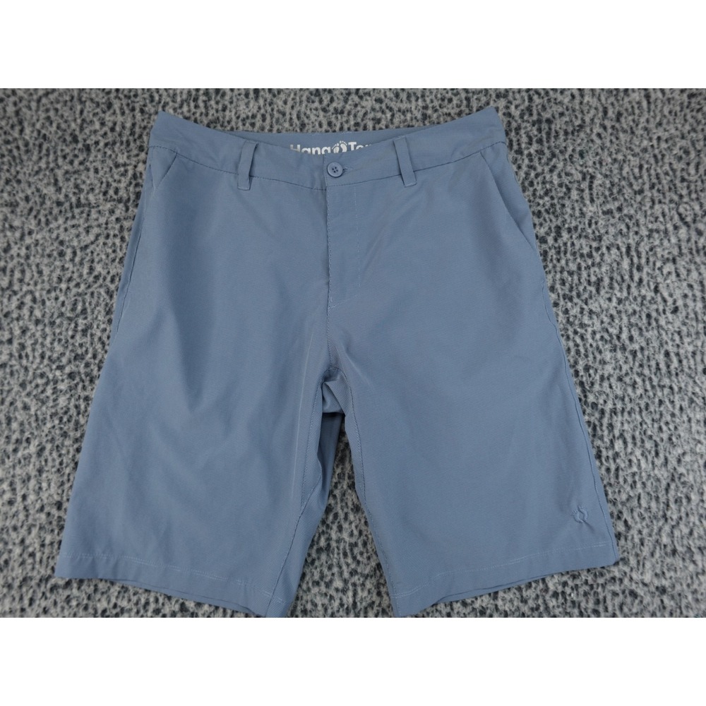 Hang Ten Mens 32 Blue Micro Check Hybrid Walk Shorts Quick Dry Performance Surf